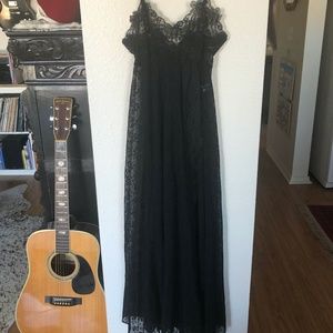 1960's Neiman Marcus Sexy Black Lace Nightie